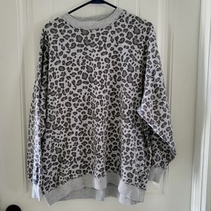 AE Oversized Sweatshirt Leopard Print